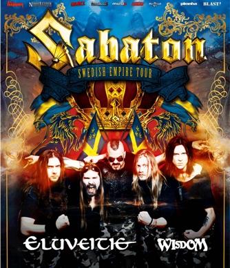 Sabaton/Eluveitie/Wisdom τον Μάρτιο στην Ελλάδα