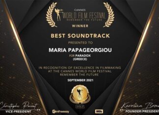 Η Μαρία Παπαγεωργίου κέρδισε το βραβείο “Best Soundtrack” στο μηνιαίο φεστιβάλ Καννών!